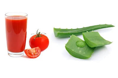 ماسک آلوئه ورا و آب گوجه