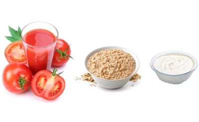 ماسک گوجه فرنگی، ماست و جو دوسر