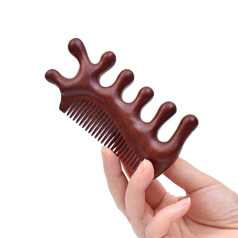 شانه ماساژور چوبی صورت و اسکالپ