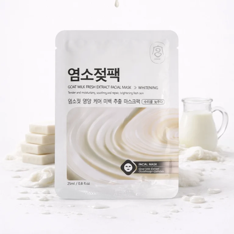 ماسک ورقه‌ای کره‌ای گونگ‌پی شیر بز (Gongpei Goat Milk Soothing & Hydrating Facial Mask)