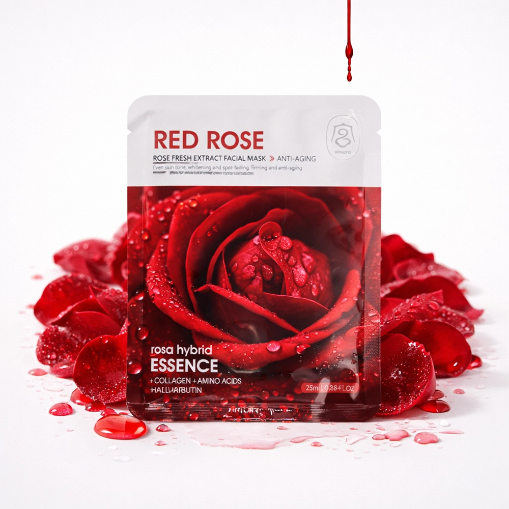 rose ماسک ورقهای کرهای گونگپی رز قرمز (Gongpei Red Rose Essence Facial Mask)